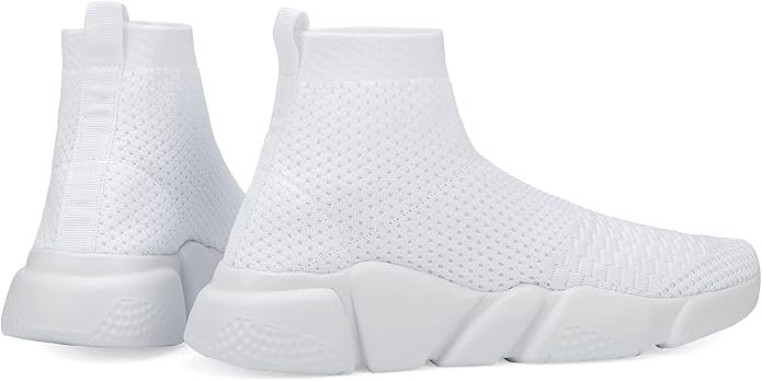 Lightweight knit high-top sneakers pair view